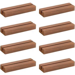 8 Pcs Wood Place Card Holders Walnut Wooden Table Number Holder Stands Name Card Holder For Wedding Party Events Exhibition Decoration Office Restaurant Business