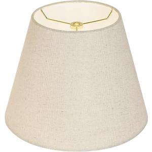 Small Lamp Shade, ALUCSET Barrel Fabric Lampshade for Table Lamp and Floor Light, 6x10x7.5 inch, Natural Linen Hand Crafted, Spider