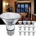 Par20 Flood 50W 120V Light Bulbs, 12Pcs Par20 Halogen Light Bulbs, E26 Medium Base, 2700K Warm Lighting for Range Hood Light Bulbs, Track Light Bulbs, Oven Light Bulb, Ceiling Can Lamp
