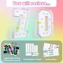 Marquee Numbers Colorful 70th Birthday Decoration: 4FT Large Light Up 70 Year Old Birthday Decorations Anniversary Backdrop Cardboard Sign 18 Colors Number 70 Mosaic Balloon Frame