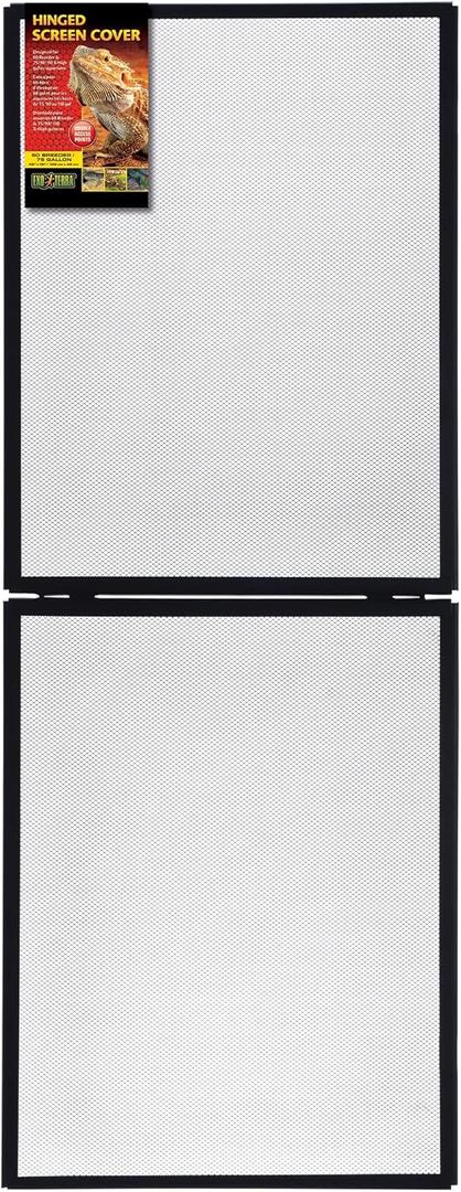 Exo Terra Hinged Terrarium Screen Cover, 60 Breeder/75 Gallon  Easy Access, 18.75x 48.75 Full Open, Durable UV Ventilation (Large)