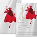 FujLoy 20 Cards with Envelopes, graduation party invitations 2026, 2026 College, High School, University Grad Celebration. (Red)