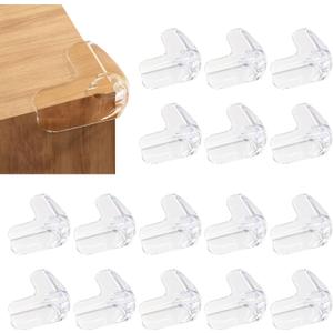Baby Furniture Corner Protector - Soft Silicone Edge & Corner Guards,16 Pack of Transparent Bumpers for Tables, Desks, Cabinets Child Safety Essentials for Toddlers & Kids
