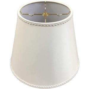 Royal Designs, Inc. Designer Empire Hardback Shade with Elegant Trim, HB-645-14WH-1, White, 8 x 14 x 11