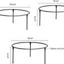 Set of 3 Black Metal Pizza Riser Stands - 8x8x4 Inch Round Pizza Tray Rack, Stackable Wire Display Stands for Buffet, Restaurant, Party & Home Use