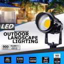 SUNVIE LED Outdoor Spotlight 12W Landscape Lighting 120V AC Waterproof Landscape Lights Spot Lights for Yard with Spiked Stake Warm White Flag Light Garden Decorative Lamp with US 3-Plug in (6 Pack)