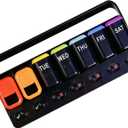 Sliding Lid Pill Organizer 7 Day Weekly Pill Box with 7 Detachable Containers, Leakproof Portable Medicine Case for Vitamins, Fish Oil, Supplements (Black)