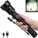 Kmivo Rechargeable LED Flashlight 990,000 Lumens, High Powerful Flashlights with 8 Modes, IPX7 Waterproof, Handheld Flash Light for Camping Hiking Emergency Home
