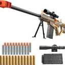 Soft Bullet Toy Gun Dart Foam Pellet Blasters Shell ejecting Shotgun Cool Stuff Gifts for boy Age 8+ 9 10 11 12 Year Old Kid Shooting Game with Scope Sniper Rifle (Sand Colored)