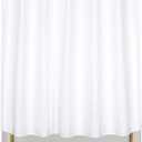 Barossa Design Clawfoot Tub Cotton Waffle Shower Curtain 180 x 70 Set with PEVA Liner and 36 Metal Hooks - White, Wrap-Around 180x70