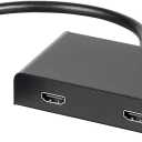 Monoprice 2-Port Mini DisplayPort 1.2 to HDMI Multi-Stream Transport (MST) Hub, Mini DP to HDMI,Black