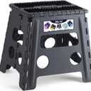 Delxo Folding Step Stool 13 inch Height Heavy Duty Foldable Step Stools for Adults and Kids,Kitchen Small Collapsible Fold Up Stepping Stool 1 Pack in Grey Dotted Texture, Dot Gray