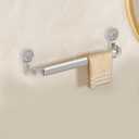 Suction Cup Towel Rack Wall-Mounted Towel Bar No Drilling Rustproof Holder Self Adhesive Hanger for Bathroom Kitchen RV Wall Shower Bath Clear White (16inch)