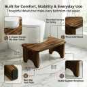 Wooden Toilet Foot Stool for Adults, Pine Bathroom Stool with Mortise and Tenon Structure, Designed to Fit Toilets, Stable Build, Easy Assembly