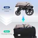 YOREPEK Padded Stroller Bag for Airplane, Fits for Nuna Mixx Next (No Wheel Removal Needed), Rolling Stroller Travel Bag with Upgraded All-Terrain Large Wheels, Mini Pocket for AirTag, Black