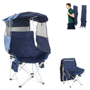 Folding Camping Chairs Canopy Outdoor: Sports Portable Beach Chair with Canopy-Lawn Beach Chairs with Umbrella for Adults-Camping Chair with Shade for Fishing Camp Heavy Duty, Regular, Navy Blue