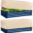 Plant Covers Freeze Protection 2 Pack with Elastic Drawstring, 3.54 oz/yd Winter Cold Weather Frost Blanket Planter Box Cover for Raised Bed Outdoor Flowers Potted, 59 x 19.6 x 21.6 INCH