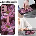 MOWIME Compatible with iPhone 11 Case with Finger Strap, Lotus Floral Shockproof Soft TPU Protective Cover for Women Girls, Slim Anti Scratch Case for iPhone 11 6.1 Inch, Pink
