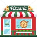 Pizza Shop Backdrop Party Decorations Pizza Shop Party Door Cover Porch Banner Pizzeria Photo Booth Props Selfie Frame Background for Kids Boy Girl Adult Baby Birthday Shower Pizzas Themed Party Decor