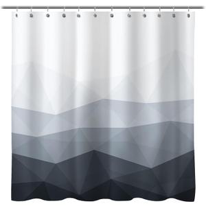 Sunlit Designer Shower Curtain, Popular Shower Curtain, Ombre Cool Gray Fabric Shower Curtains for Bathroom Decor, Contemporary Bathroom Curtains (71"W x 71"L, Pack of 1, Grey)