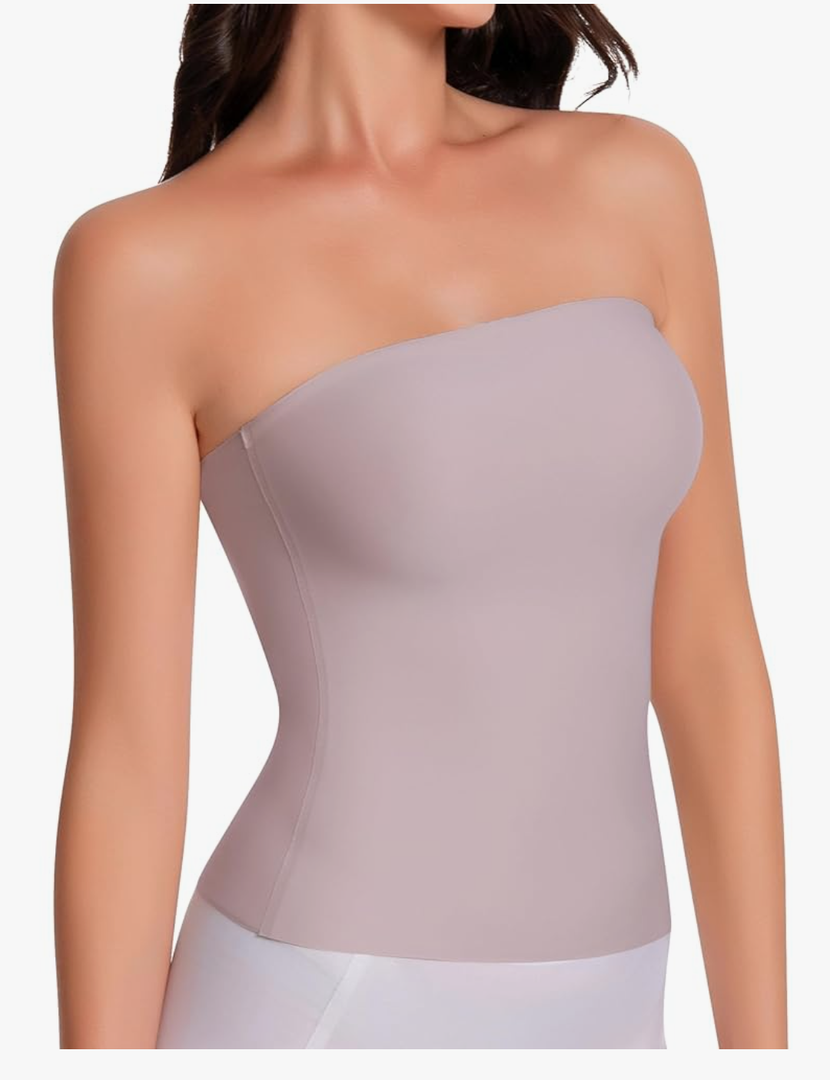 Artdear Tube Tops for Women, Sexy Y2K Crop Top Double Lined Strapless Tank Summer Going Out Tops Air Touch Fabric XL