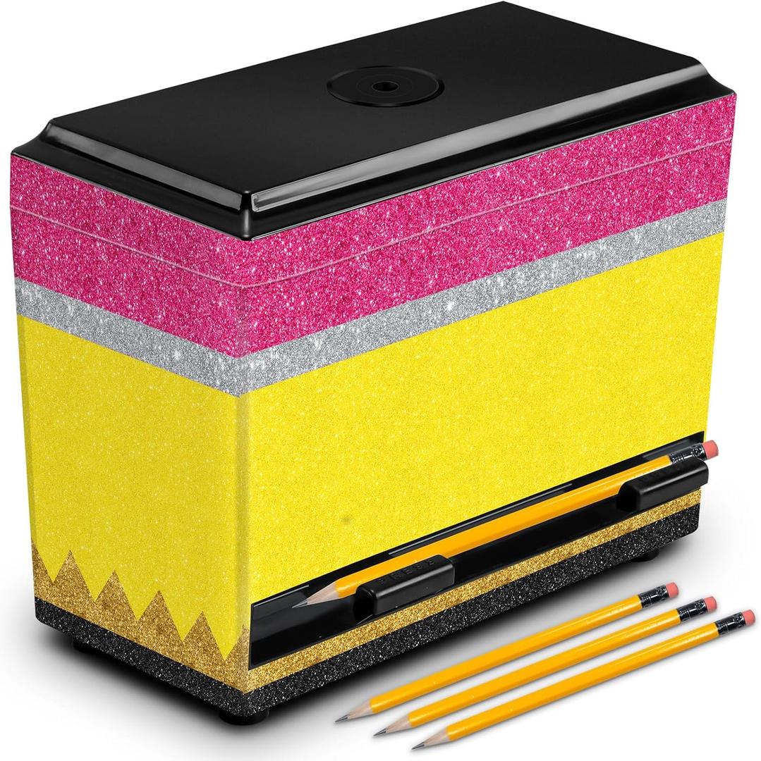 Briwooody Pencil Dispenser for Classroom Back to School Teacher Must Haves Yellow Pink Girl Classroom Decor Pencil Dispenser with Lid Pen Storage Box Teacher Gift for Middle Preschool Supplies