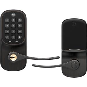 Yale Assure Lever - Z-Wave Smart Door Lever for Keyless Access (for Doors with no deadbolt) - Works with Ring Alarm, Samsung SmartThings and More - Bronze