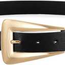 Women's Leather Belts for Jeans Pants Fashion Leather Waist Belt Ladies Dress Belts with Gold/Silver Buckle (Fit Waist Size 25-29in)