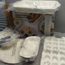 Kikcoin 22 PCS Nonstick Baking Pans Set, Stackable Bakeware Sets with Silicone Handles, 450F Oven Safe Baking Sheet Set, Easy Release Cookie Sheets for Baking, Cream