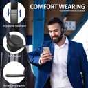 EKVANBEL Bluetooth Headset V5.2, Wireless Headphones with Noise Cancelling Microphone, On Ear Wireless Headset for Cell Phones Laptop Computer