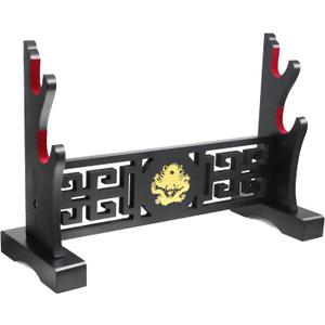 Eforlife Padded Sword Stand Display Velvet Protect Sword Rack Katana Genji Japanese Samurai Blade Gladius Templar Medieval Sword Stand Holder - Dragon (2-Tier)