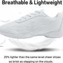 White Cheer Shoes for Girls Womens Cheer Shoes Youth Girls Cheerleading Shoes Competition Gear Dance Tennis Sports Training Athletic Comfortable Flats Breathable Soft Kids Cheer Sneakers (4.5)