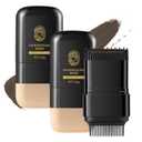 2PCS 2-in-1 Hair Color Stick & Comb, Hair Dye Comb, Portable Color Touch-Up for Gray Hair Coverage, Waterproof and Sweat-proof, Insant Gray Correction Sticks for Unisex (2PCS Dark Brown)