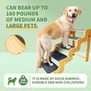 Dog Steps for Bed,24 Inches 5 Step Dog Stairs for Senior Pets to Get On 30 Inches High Beds/Car, Made of Bamboo Can Support Large Dogs Weighing Up to 160 LB