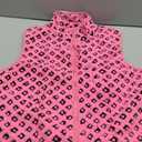 Womens Checkered Sherpa Vest Sleeveless Winter Fleece Jacket High Neck Zip Up Plaid Gilet with Chest Pocket (X-Large, Black-rose)