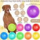 18 Pcs 3.5 in Squeaky Dog Toy Balls Dog Chew Toy for Teething Durable High Bounce TPR Fetch Spike Balls 9 Colors Water Toy for Small Medium Large Dog Aggressive Chewers Clean Teeth and Training