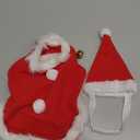 Enjoying Cat Christmas Costume, Pet Santa Hat with Xmas Clothes for Cats Small Dogs Rabbits, Cat Santa Hat and Red Warm Cloak Coat, New Year Puppy Red Clothes Outfit, Adjustable