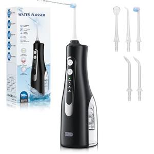 Water Dental Flosser 300ML Portable - 4 Modes Cordless Oral Irrigator - Rechargeable IPX7 Waterproof - Water Dental Piks for Cleaning for Home Travel