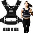 ROURANB Adjustable Weighted Vest Women men for walking, Workouts, Running, Strength Training, Washable Weight Vest with Reflective Stripe, Storage Pocket and Thickened Shoulder Pads (0-18LB)