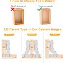 4pcs Full Overlay Soft Close Cabinet Hinges Frameless Concealed Door Hinges European Soft Closing Four-Hole Mounting Plate Hinges Nickel Plated Finish