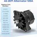 45-2671 Alternator 120A 14.5V, Alternator 45-2671 with Pulley Belt Compatible with Thermo King Tripac APU Reefer Container Cold, Alternative Models:1E78291G00 41-9925 45-2596 845-2681 9513-45