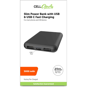 CellCandy Fast Charging Power With USB 5000 MAh