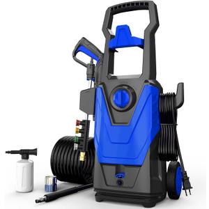 AgiiMan Electric Pressure Washer, 5000 PSI Max 3.6 GPM Power Washer Electric Powered with 20FT Hose, 4 Nozzles, Foam Cannon, High Pressure Cleaner Machine for Cars, Patios, Driveways, Fences, Blue