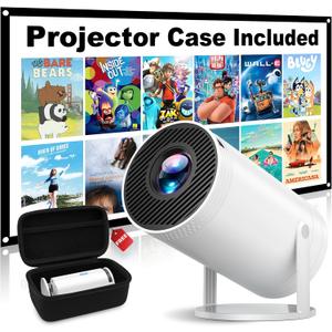 Mini Projector, Native 1080P Portable Projector with Carrying Case, 4K Support, 270Rotatable Outdoor Movie Proyector, Home Theater Projector Compatible with Phone/TV Stick/Laptop/PS4/HDMI/USB