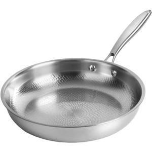 siraat Titanium Hammered Pan Pro Medium, 3-Layer Induction, 10-Inch