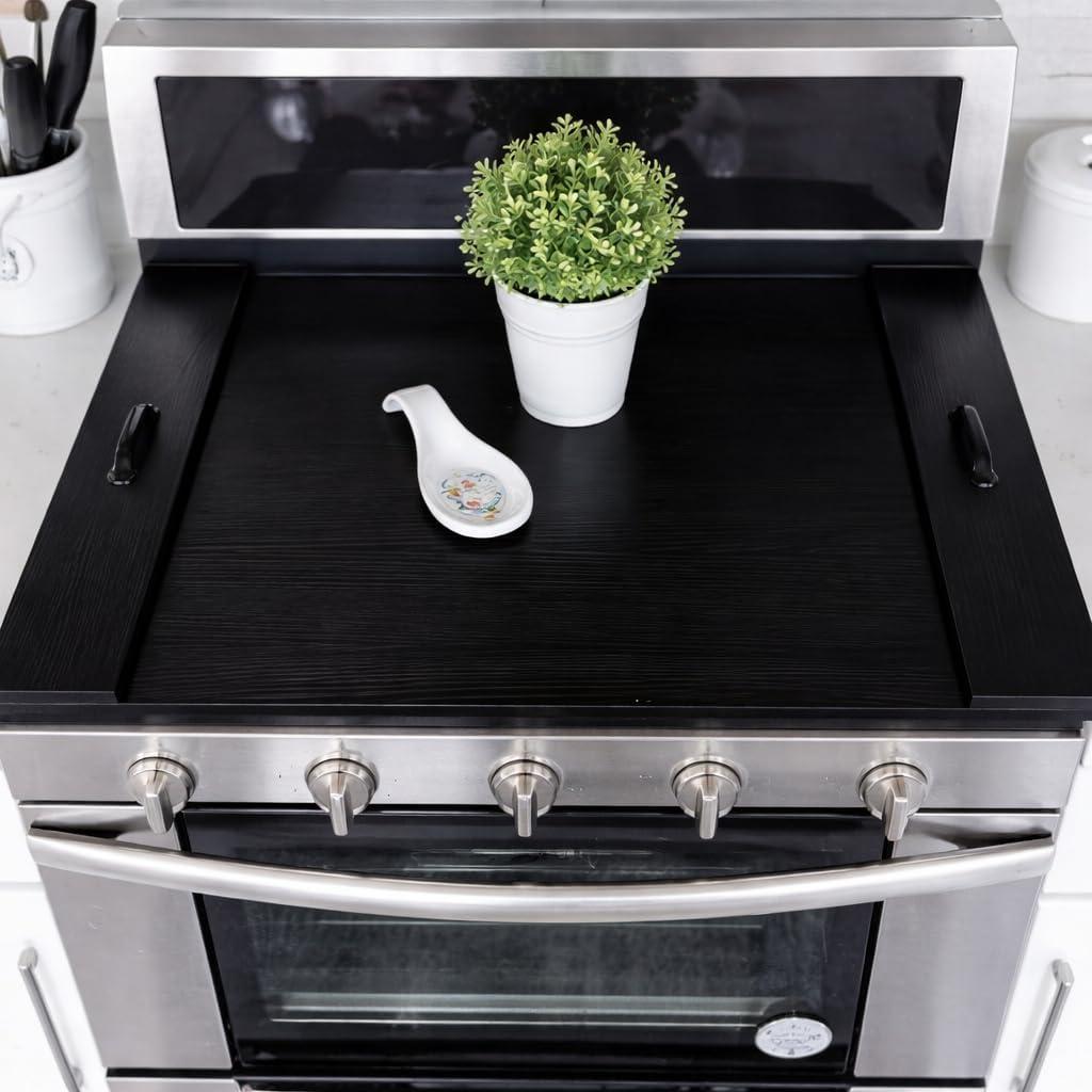 Noodle Board Stove Cover with Handles for Electric and Gas Stove Top Covers | Rustic Farmhouse Dcor for Kitchen, RVs, Adds Extra Counter Space, Cutting Board, Protects Burners, Durable Laminate Wood