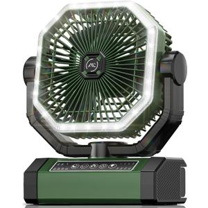 Portable Fan 24000mAh Battery Powered with Remote & LED, 4 Speed Strong Airflow, Desk/Camping/Outdoor/Gym Fan for Office Travel Treadmill Camping Gear