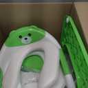 2 in 1 Potty Training Seat with Ladder for Toddler, Upgraded Adjustable Height Potty Training Toilet Splash Guard Anti-Slip Pad Step Stool for Boys and Girls(White and Green)