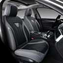 FLORICH Leather Seat Covers, Seat Covers Full Set, Car Seat Protectors 5 Seats, Automotive Seat Covers Fit for Most Cars Trucks SUV- Gray&Black