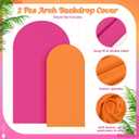 2 Set Pink and Orange Party Arch Backdrop Cover 7.2ft, 6ft Spandex Fitted Arch Covers Round Top Chiara Arches Backdrop Cover for Tequila Sunset Party Bridal Shower Decoration